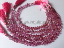 Pink Topaz Faceted Drops Shape Beads